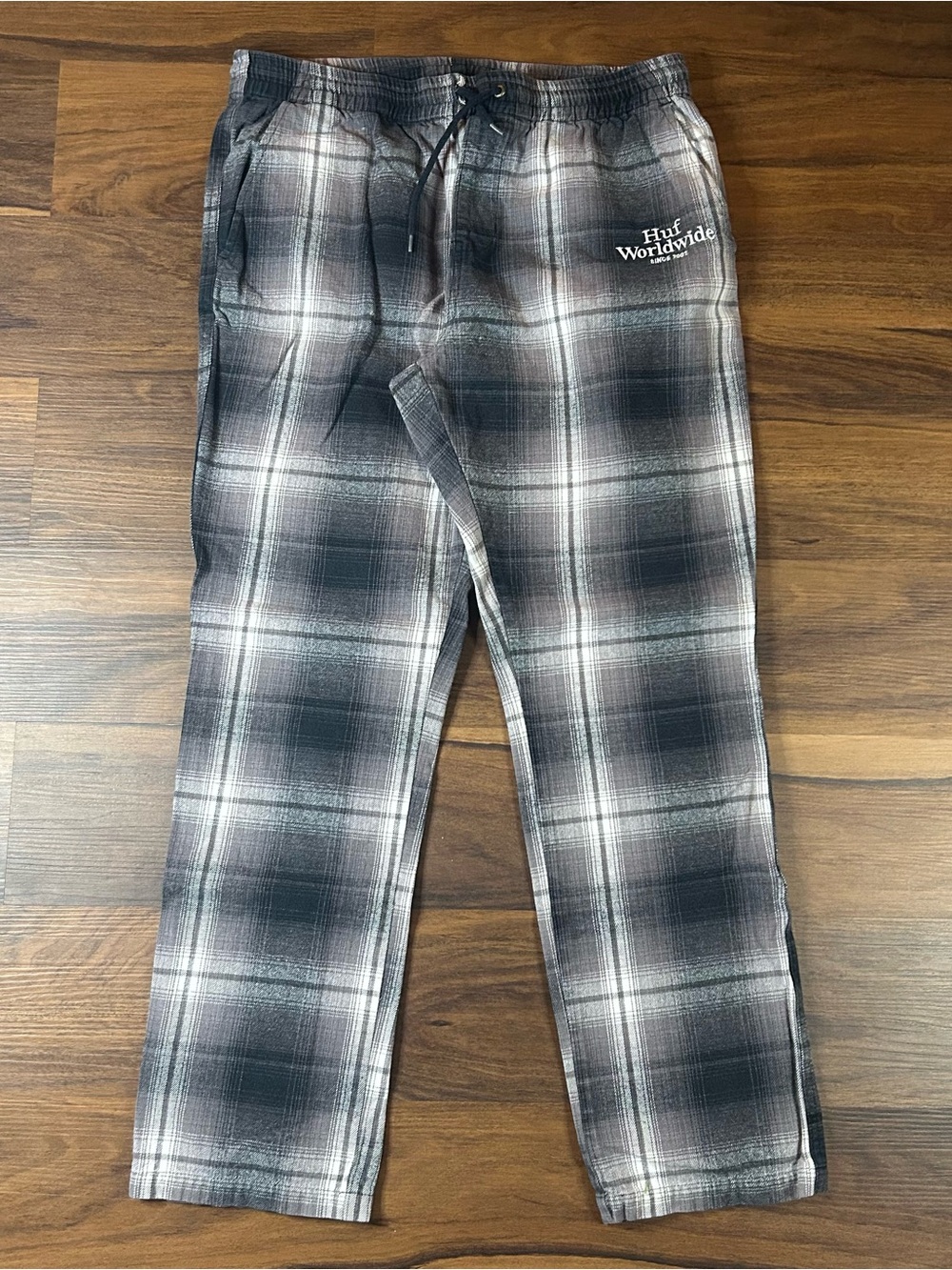 HUF Black & Gray Plaid John easy Pants